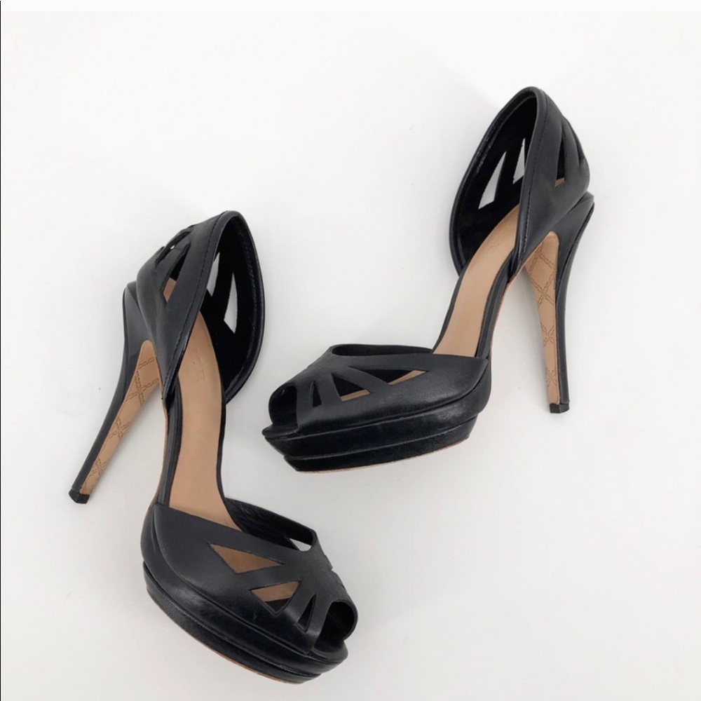 L.A.M.B peep toe platform heels